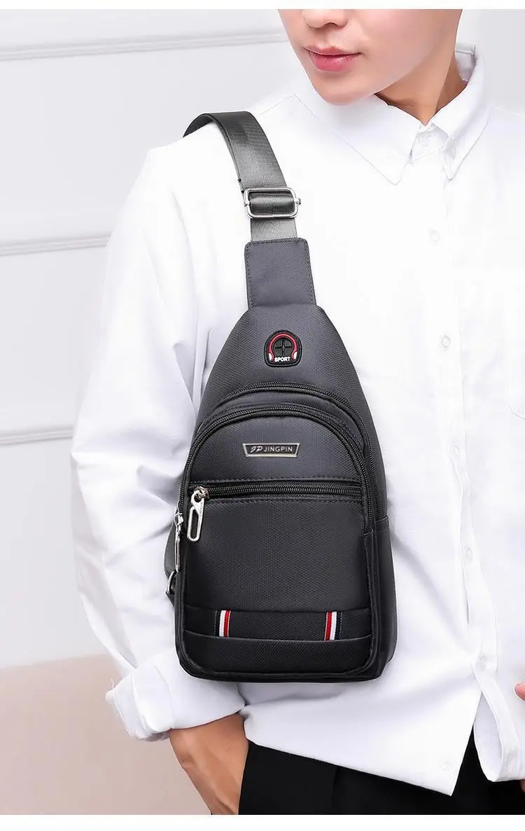 Men Waterproof Casual Shoulder Bag with Earphone Hole — feature 17