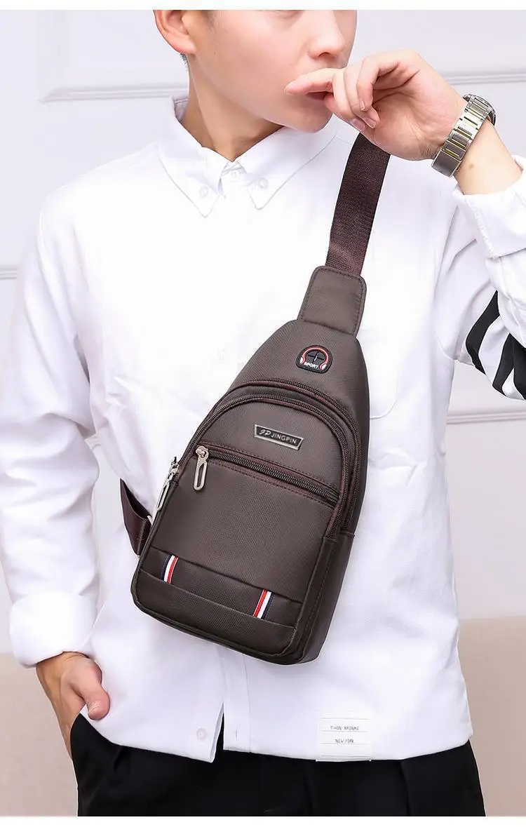 Men Waterproof Casual Shoulder Bag with Earphone Hole — feature 18