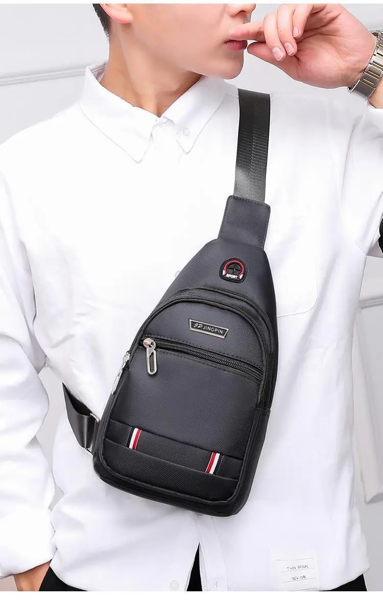 Men Waterproof Casual Shoulder Bag with Earphone Hole — feature 19