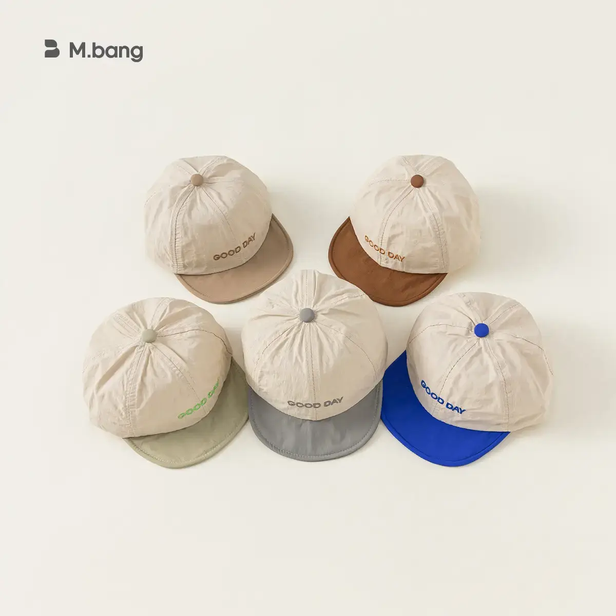 White Blue Letter Spliced Baby Cap Summer Outing