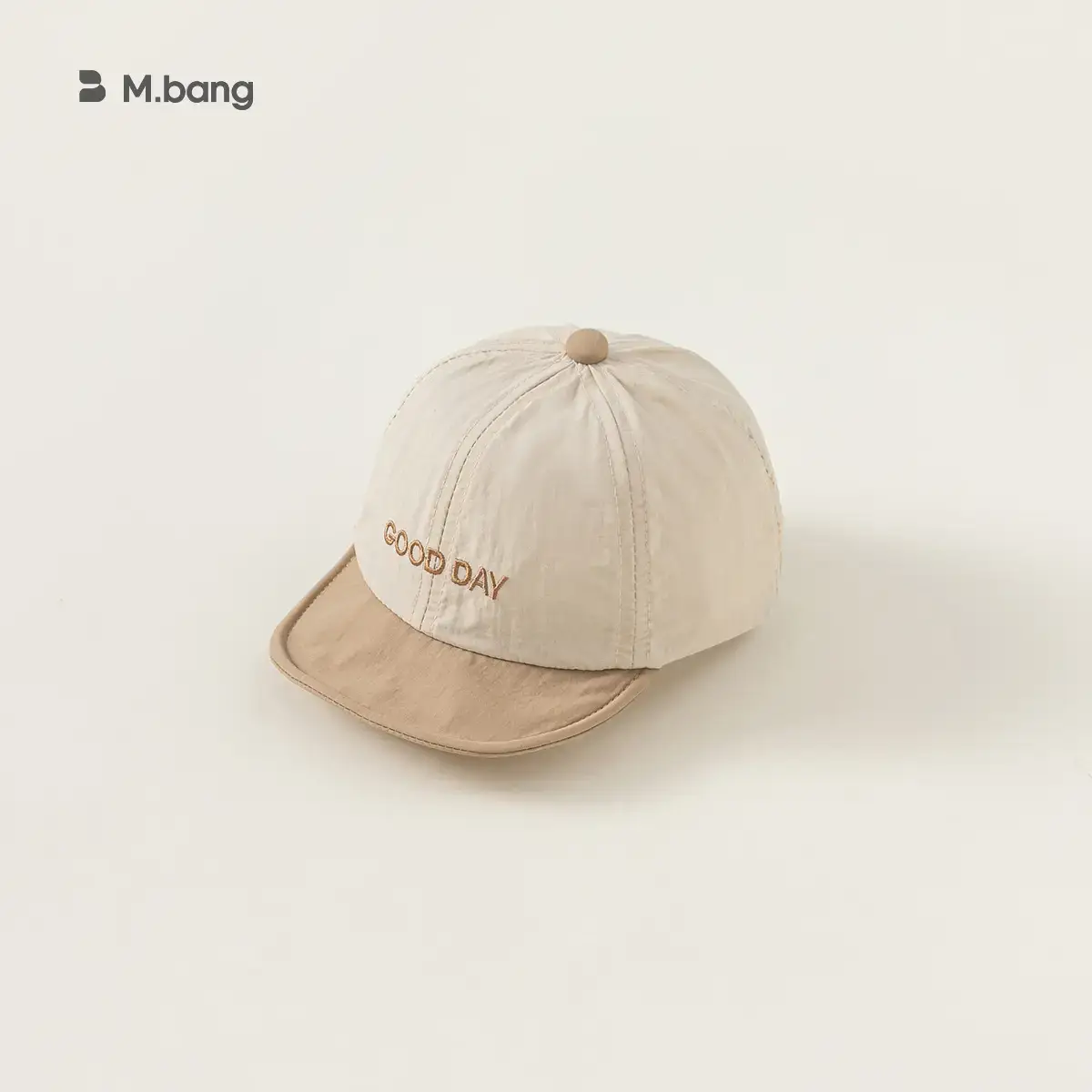 White Blue Letter Spliced Baby Cap Summer Outing