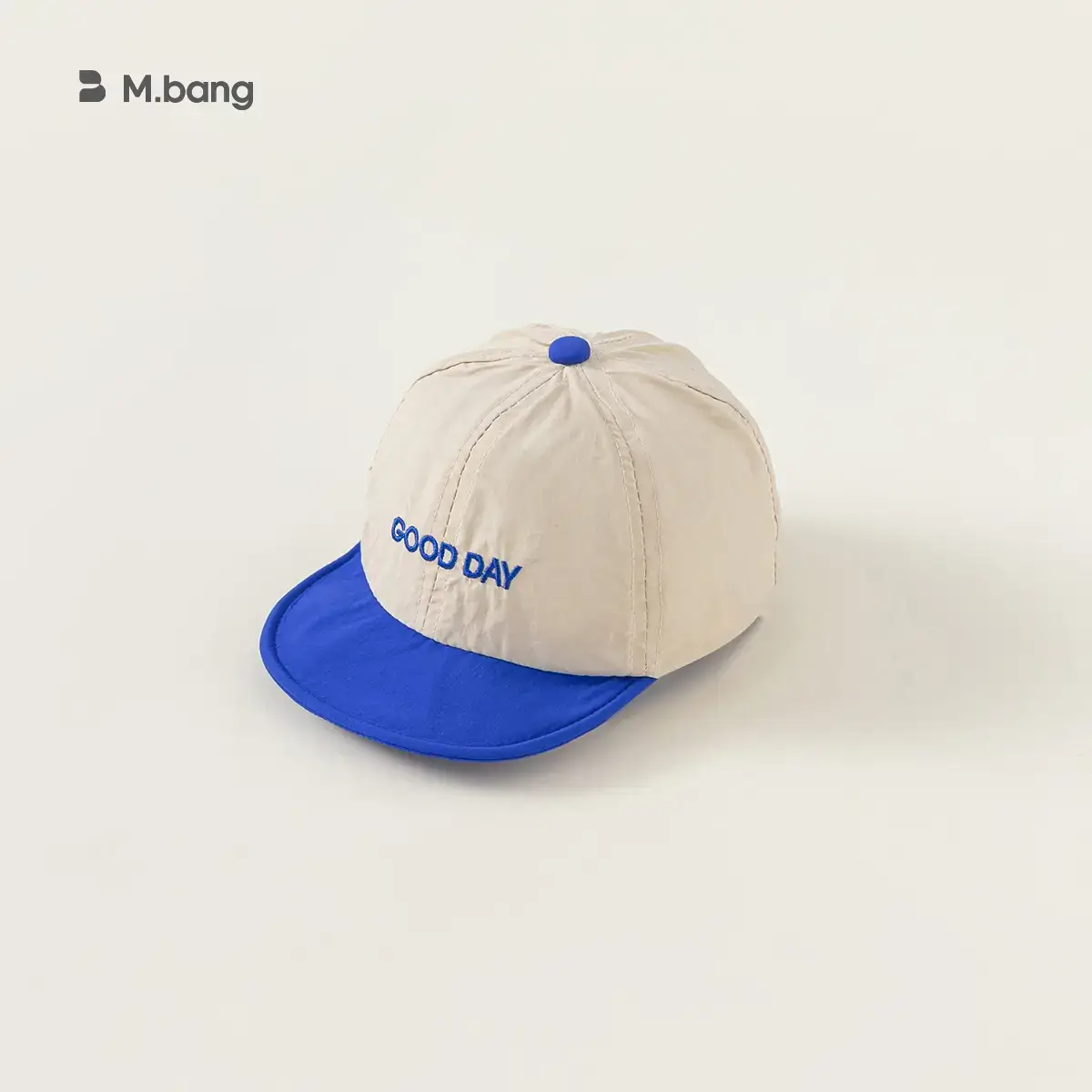 White Blue Letter Spliced Baby Cap Summer Outing