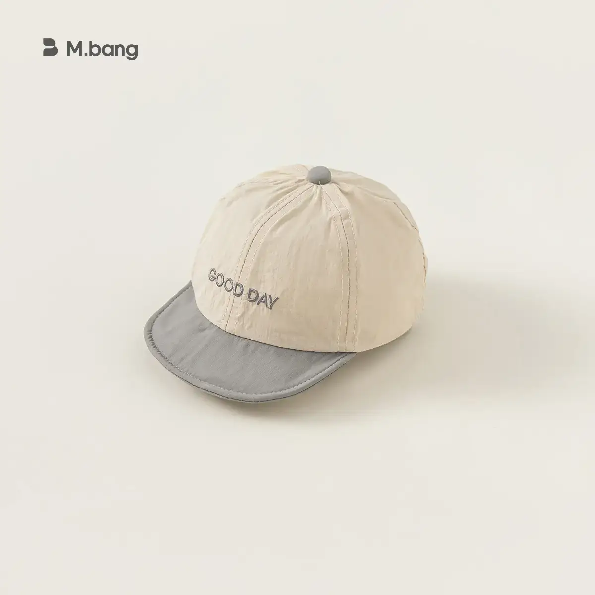 White Blue Letter Spliced Baby Cap Summer Outing