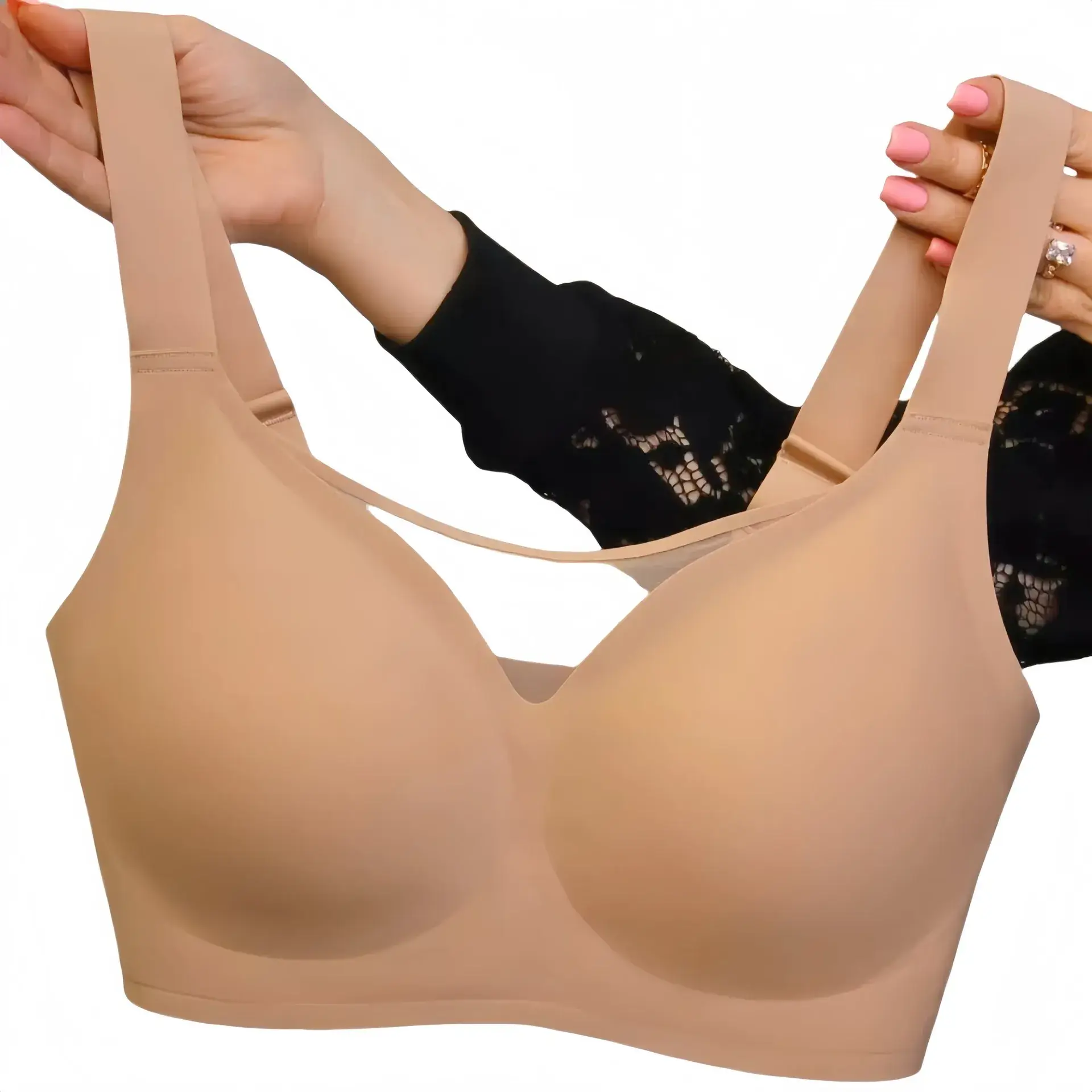Black Jelly Full Cup Soft Supportive Sports Bra for Women