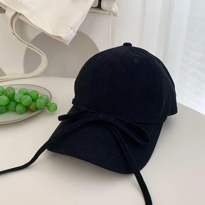 Bow Pink Baseball Cap for Women Wide Brim Sun Protection - Image 2