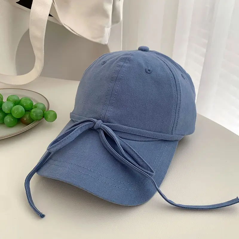 Bow Pink Baseball Cap for Women Wide Brim Sun Protection - Image 4