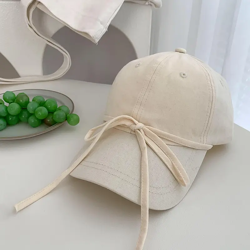 Bow Pink Baseball Cap for Women Wide Brim Sun Protection - Image 5