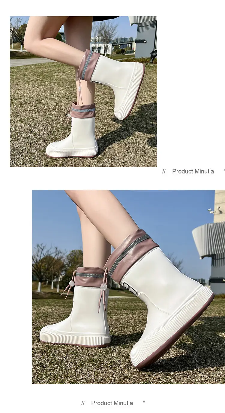 New Children's Rain Boots Non-slip Thick Bottom Rain Boots for Boys and Girls Students Middle and Big Children's Water Rubber Boots Shoe Cover fleece-lined Outer Wear Water Shoes — feature 14