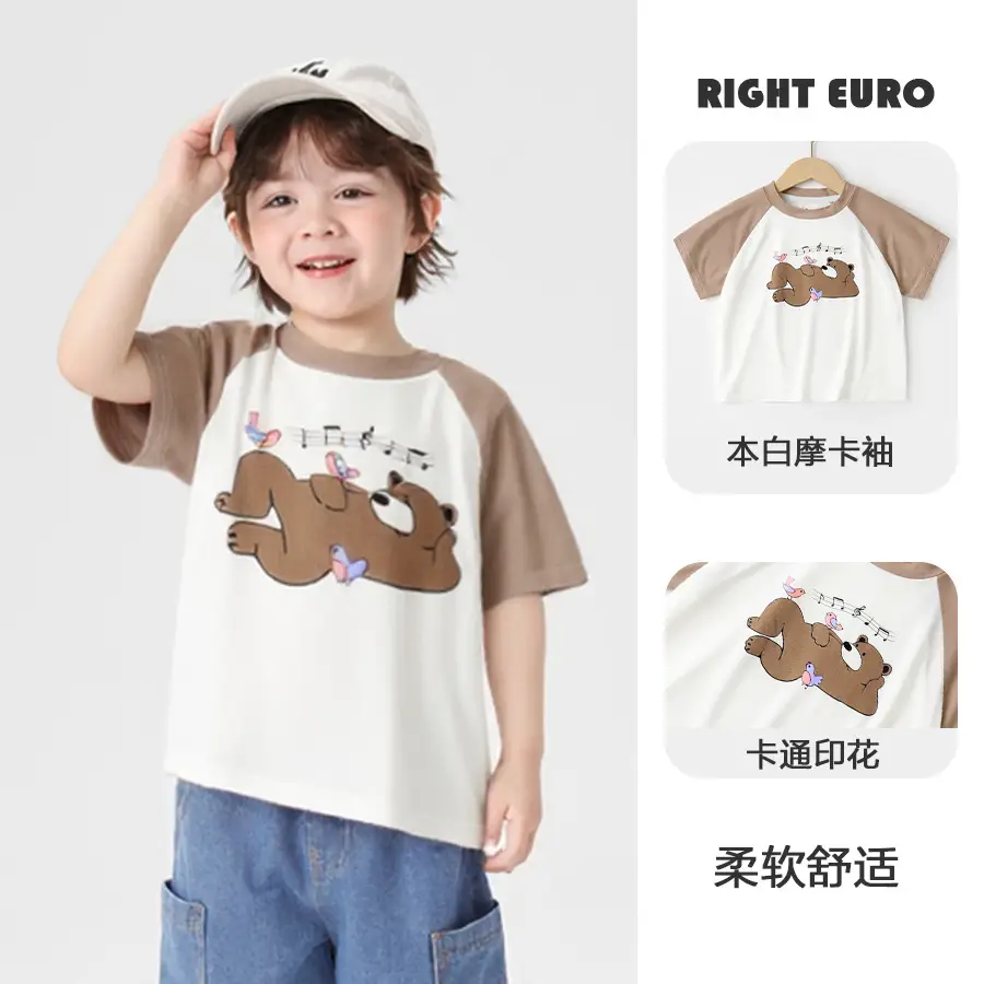 Boys' Cute Cartoon T-Shirt Summer Wear - Image 2
