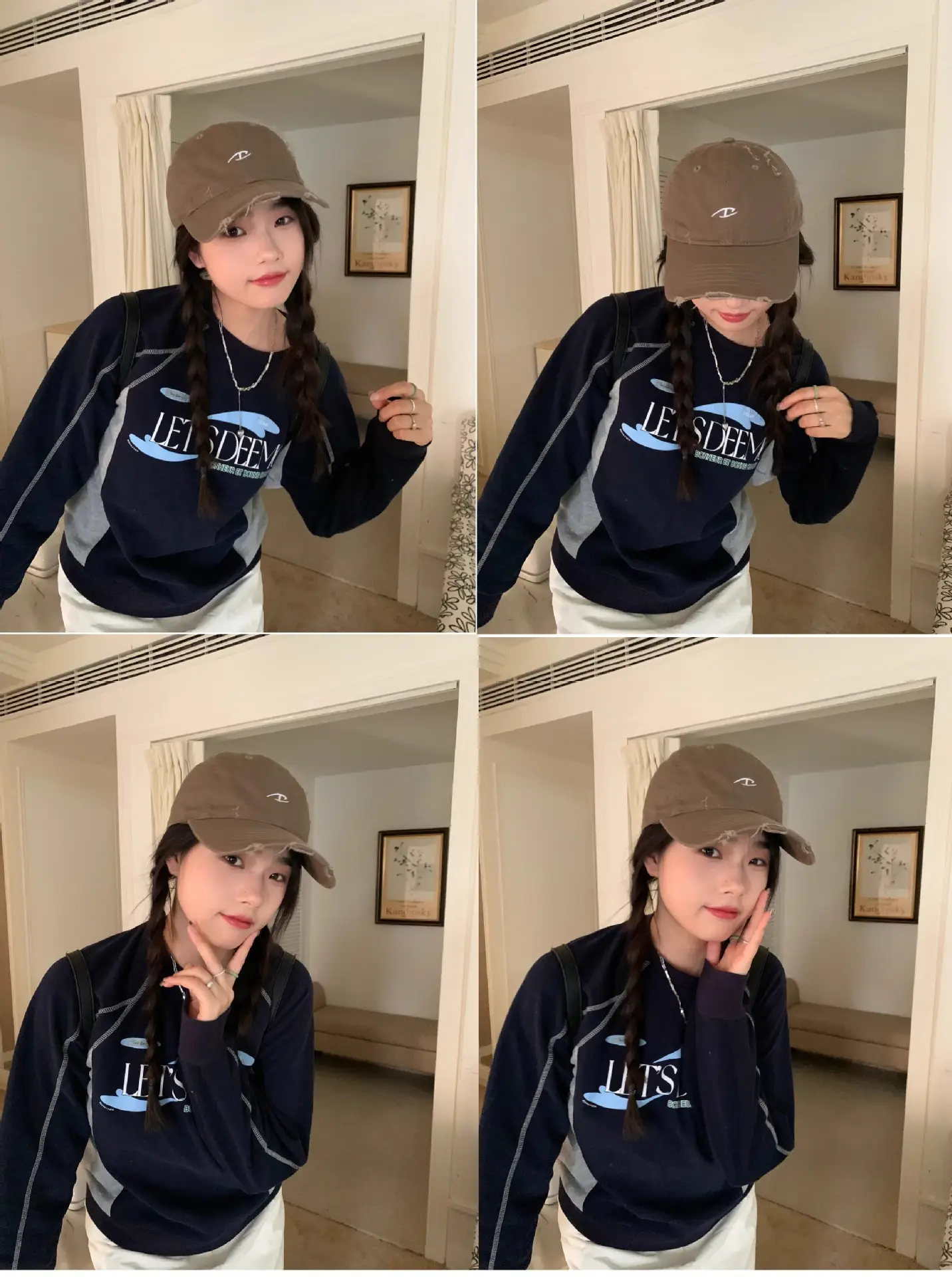 Women Embroidered Duckbill Cap Face-Slimming Baseball Cap — feature 26
