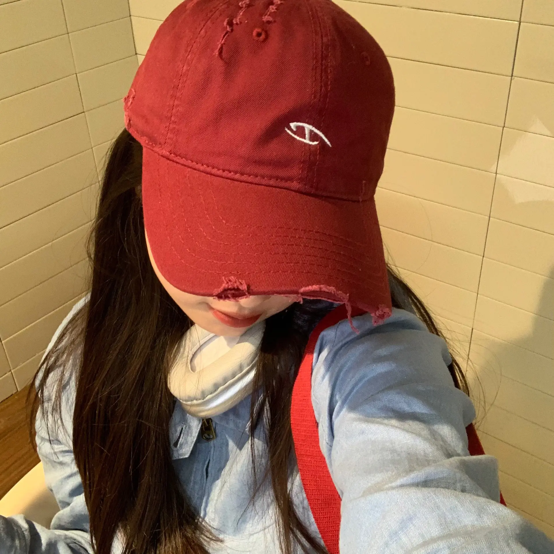 Women Embroidered Duckbill Cap Face-Slimming Baseball Cap - Image 3