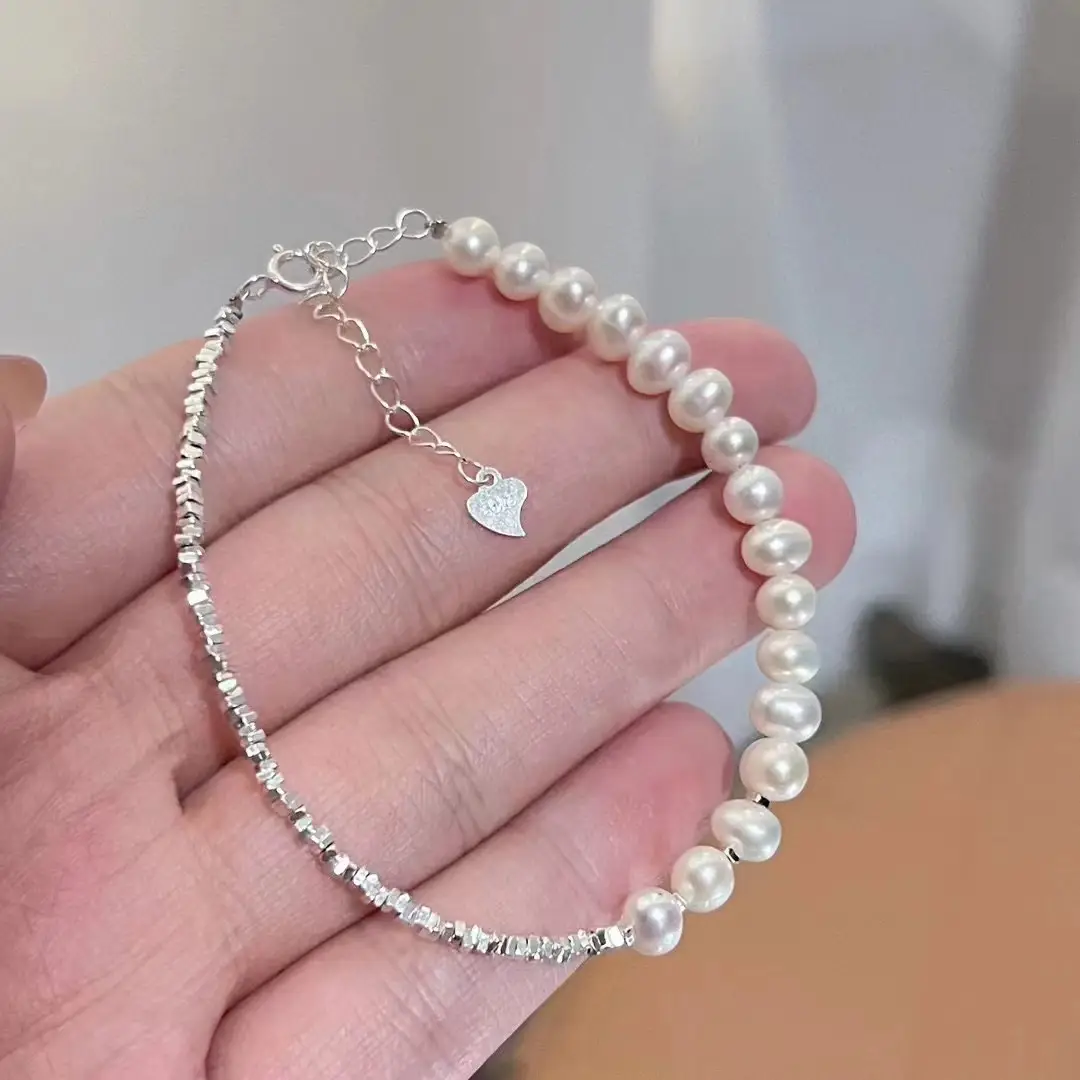 S925 Silver Pearl Bracelet Full Body Natural Real — feature 12