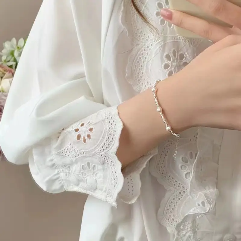 S925 Silver Pearl Bracelet Full Body Natural Real — feature 2