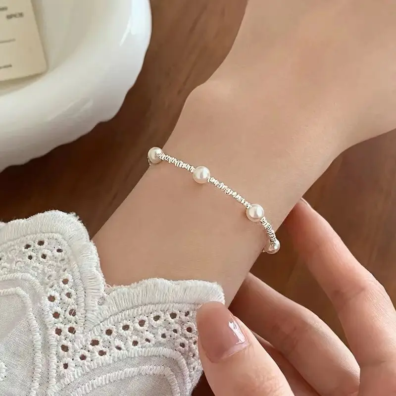 S925 Silver Pearl Bracelet Full Body Natural Real - Image 2