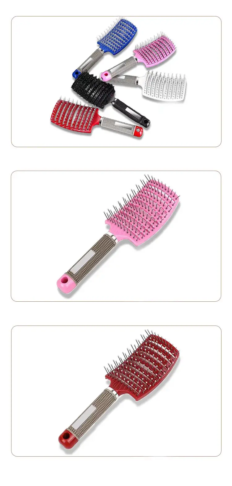 Curved Hair Comb for Men Women Styling Massage Brush — feature 11