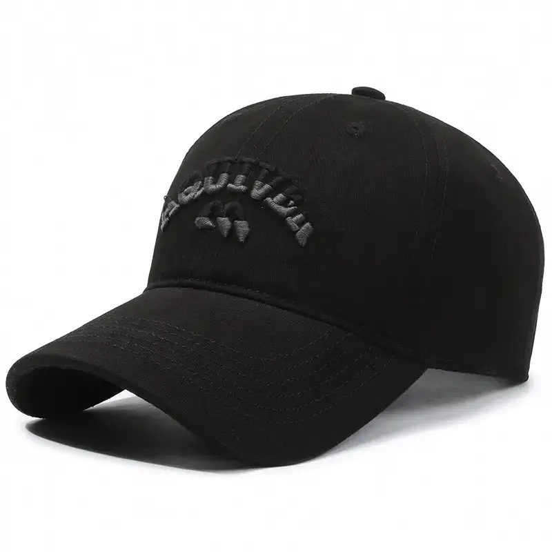 Black Korean Style Baseball Cap with Letter Embroidery - Image 7