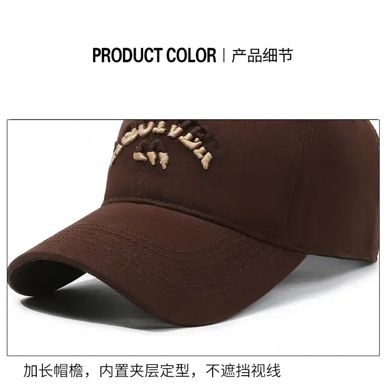 Black Korean Style Baseball Cap with Letter Embroidery — feature 10