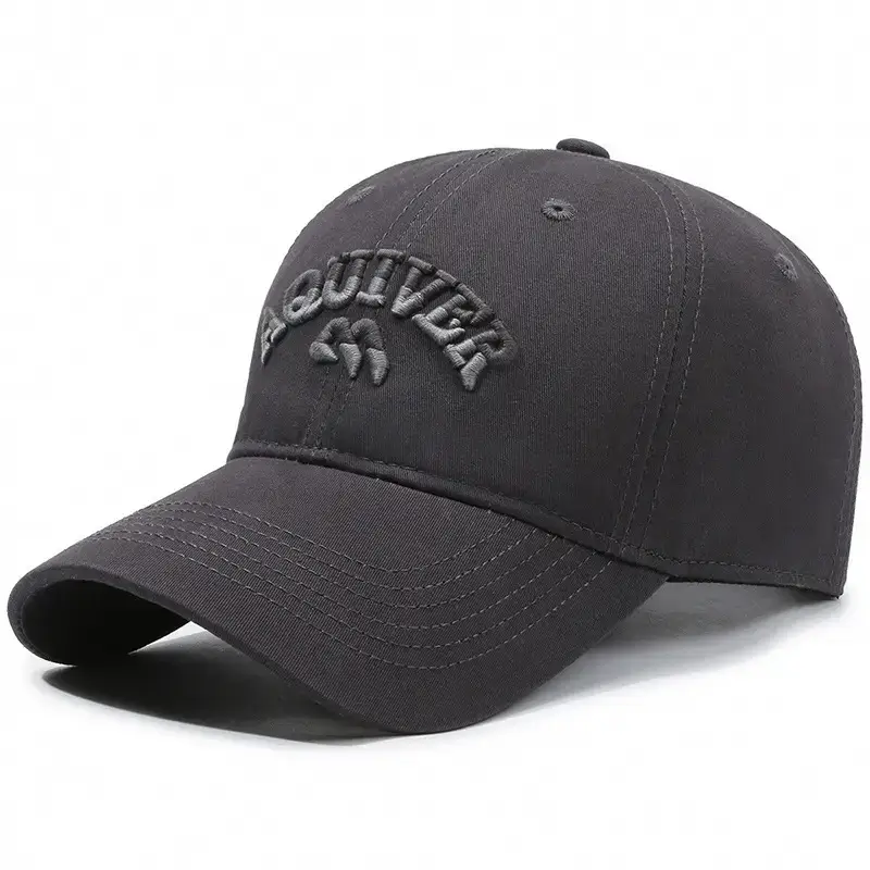 Black Korean Style Baseball Cap with Letter Embroidery - Image 2