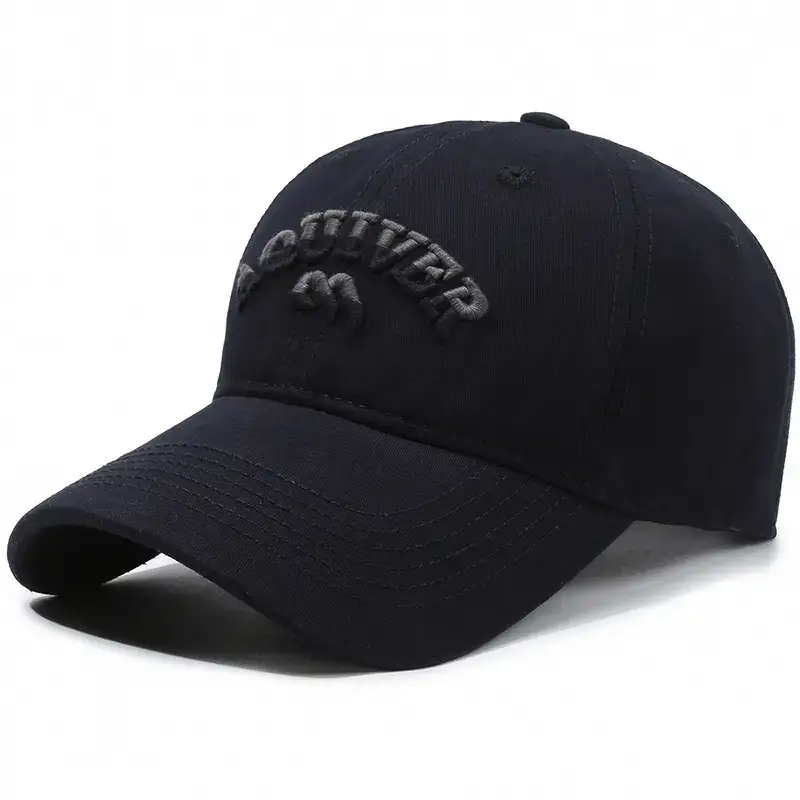 Black Korean Style Baseball Cap with Letter Embroidery - Image 3