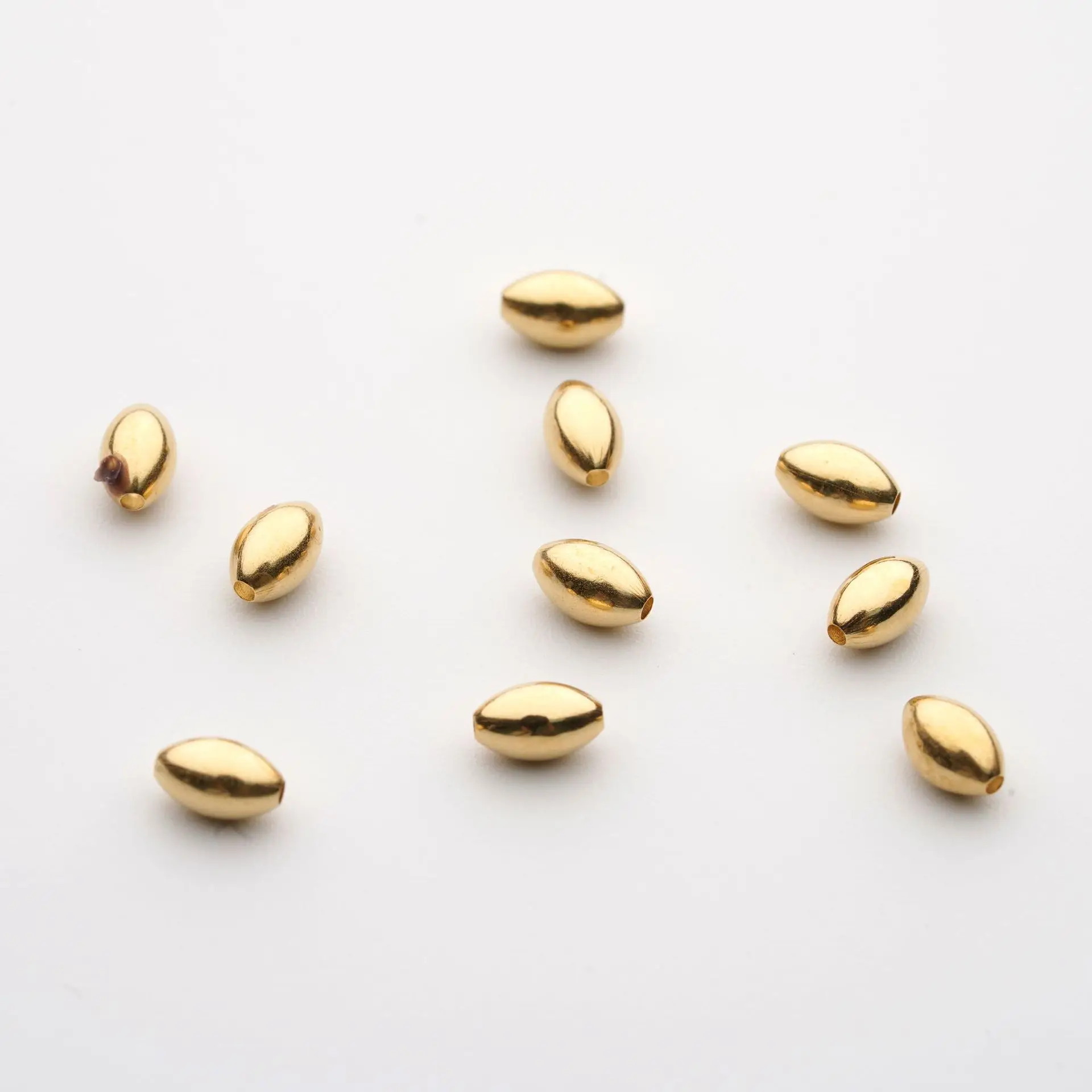 18K Gold Oval Gold Beads 2mm Diameter - Image 6