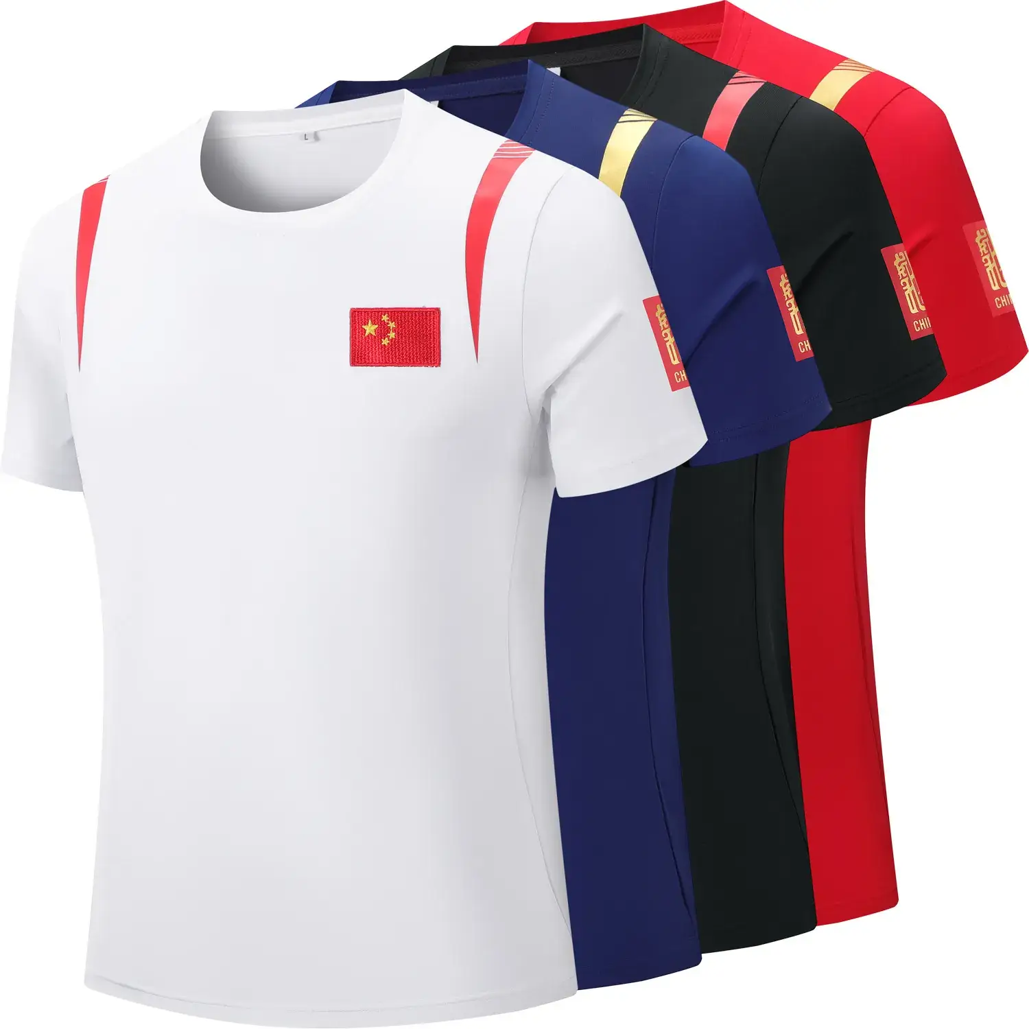 Summer 2024 Chinese team men's and women's round neck short-sleeved sports T-shirt parent-child team uniform coach uniform top customization wholesale