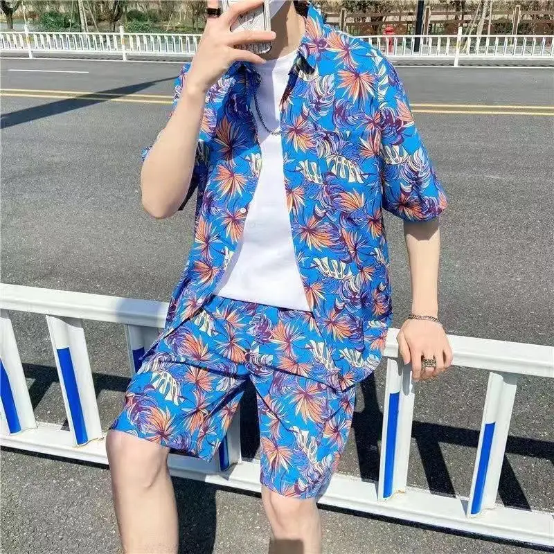 Hawaiian Print Beach Suit Men Summer Thin Sanya Travel - Image 8