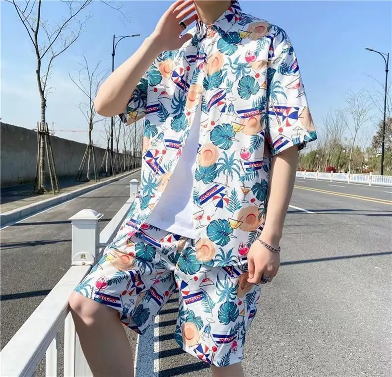 Hawaiian Print Beach Suit Men Summer Thin Sanya Travel — feature 3