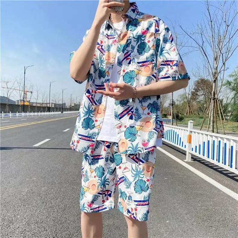 Hawaiian Print Beach Suit Men Summer Thin Sanya Travel — feature 4