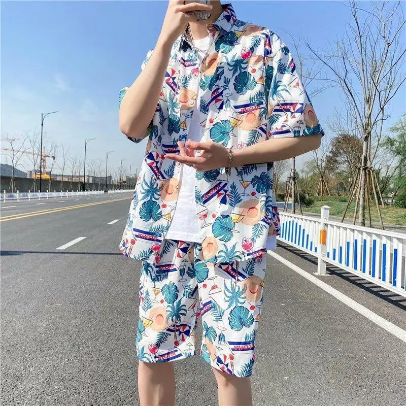 Hawaiian Print Beach Suit Men Summer Thin Sanya Travel - Image 2