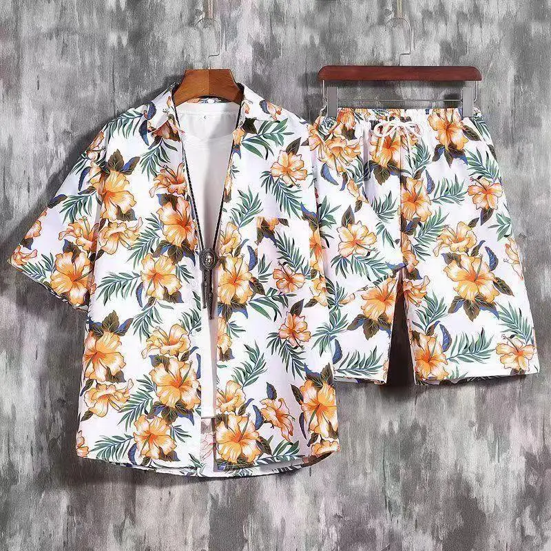 Hawaiian Print Beach Suit Men Summer Thin Sanya Travel - Image 3
