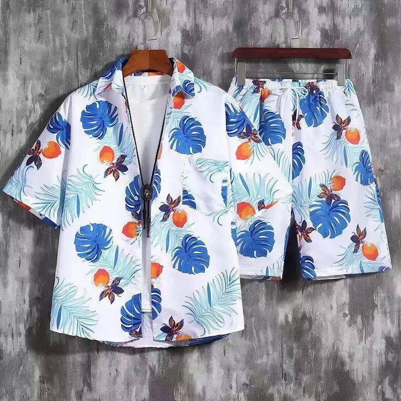 Hawaiian Print Beach Suit Men Summer Thin Sanya Travel - Image 4
