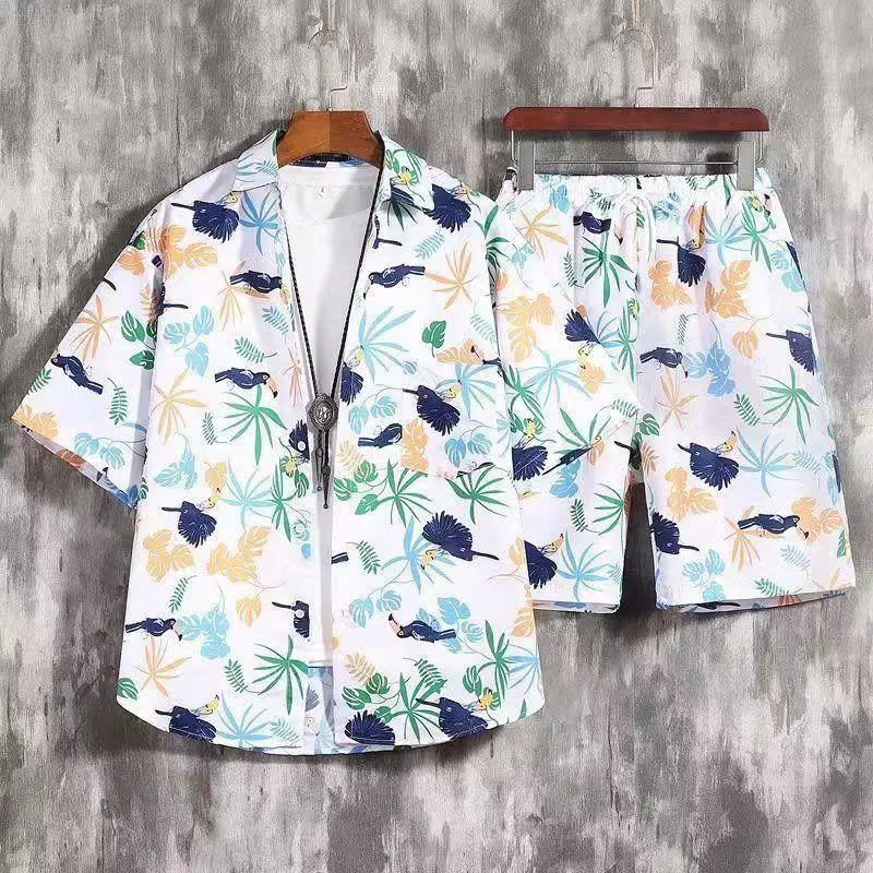 Hawaiian Print Beach Suit Men Summer Thin Sanya Travel - Image 5