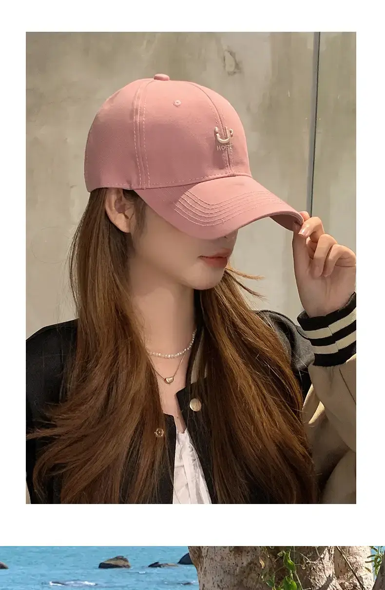 Women Pink Peaked Cap with Wide Brim 2024 — feature 15