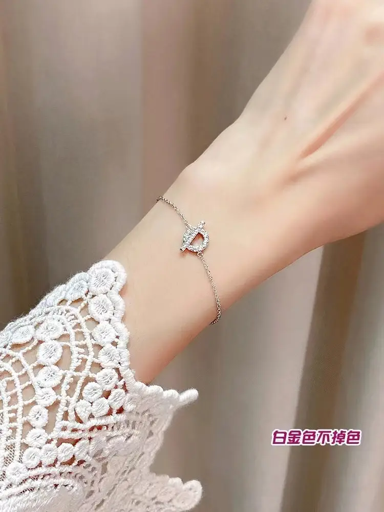 Small Q-Pig Nose Diamond Bracelet for Women — feature 3
