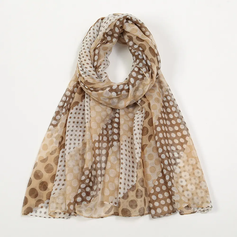 Purple Polka Dot Silk Scarf for Women - Image 2