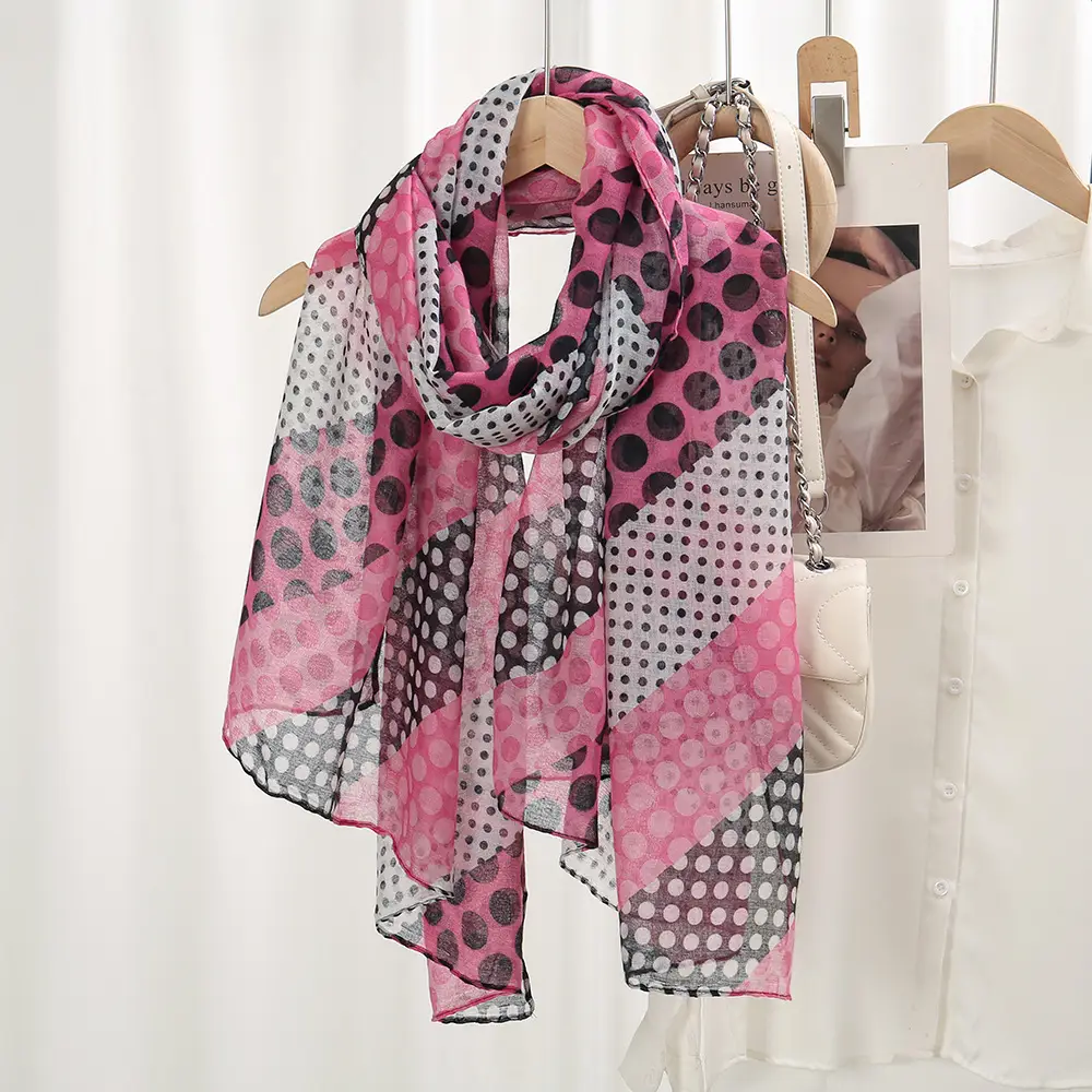 Purple Polka Dot Silk Scarf for Women — feature 10