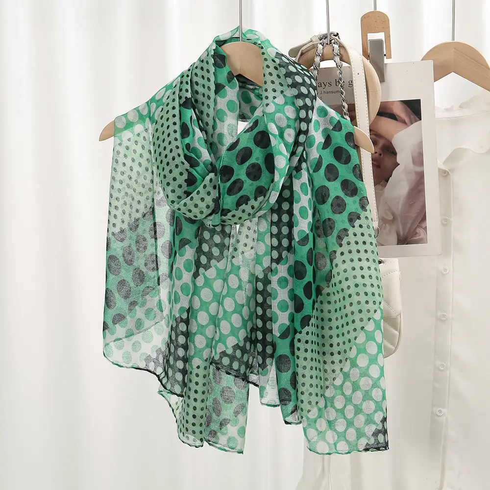 Purple Polka Dot Silk Scarf for Women — feature 14