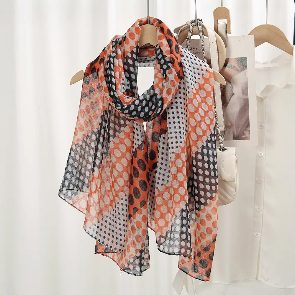 Purple Polka Dot Silk Scarf for Women — feature 16