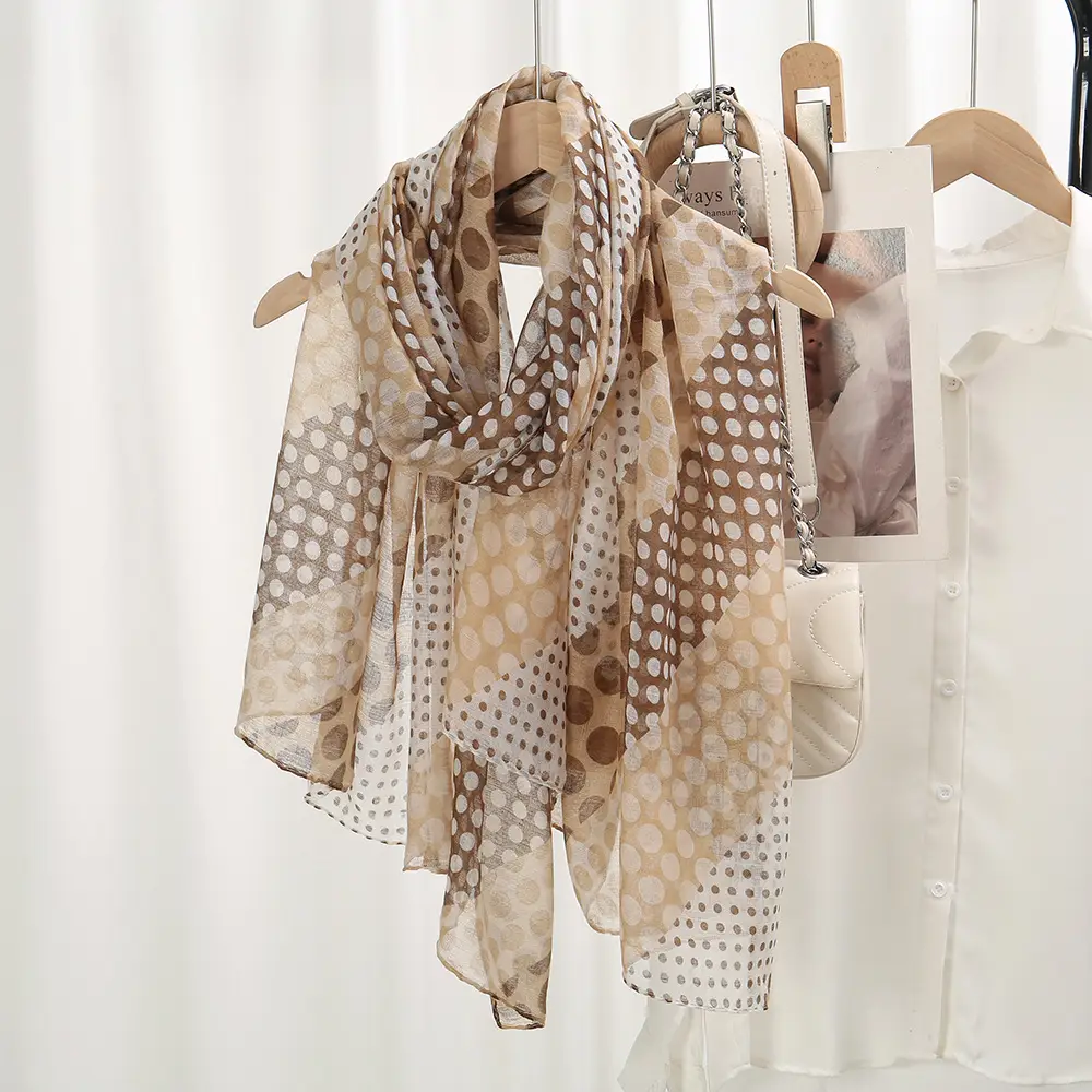 Purple Polka Dot Silk Scarf for Women — feature 6