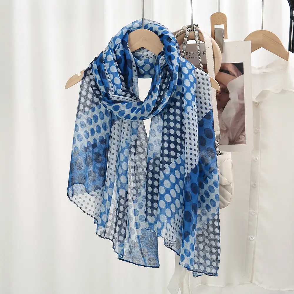 Purple Polka Dot Silk Scarf for Women — feature 8