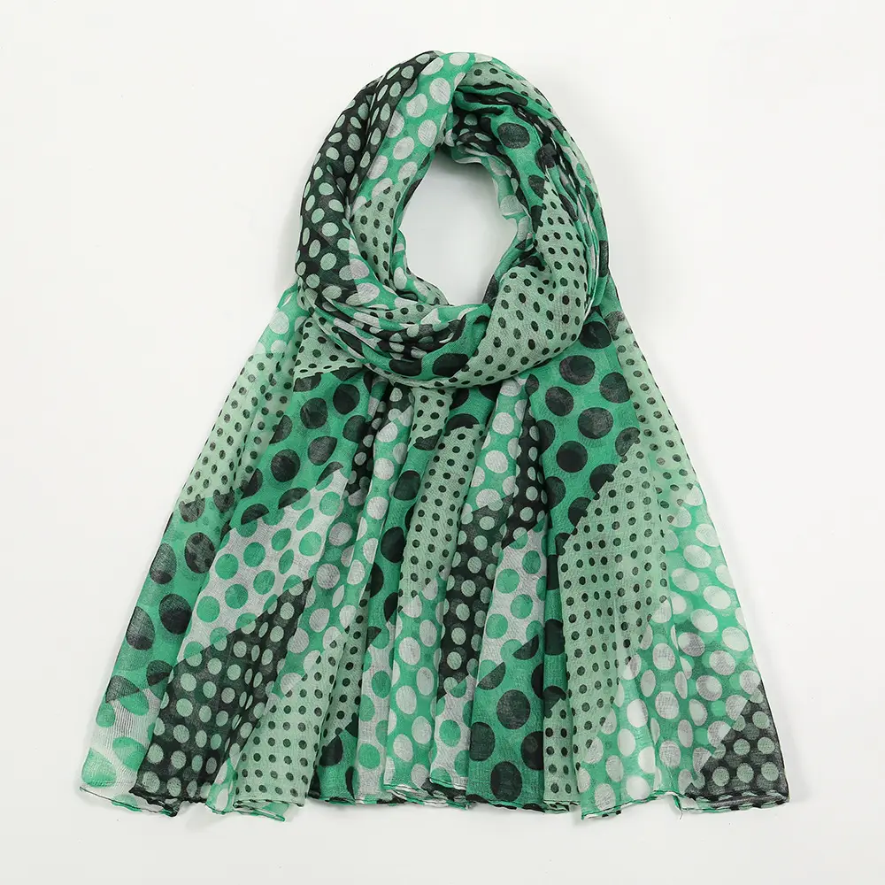 Purple Polka Dot Silk Scarf for Women - Image 6