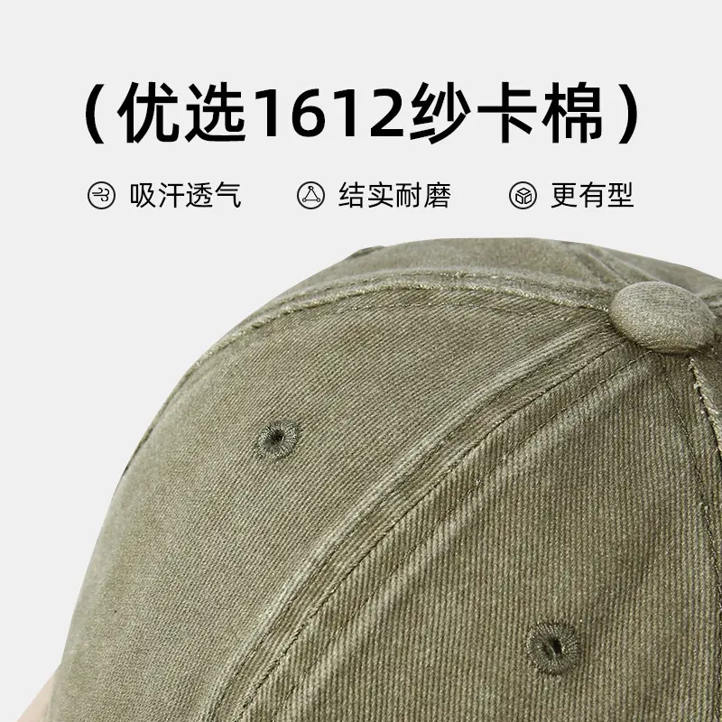 Women's Grey Baseball Cap Pure Cotton Retro Casual - Image 5