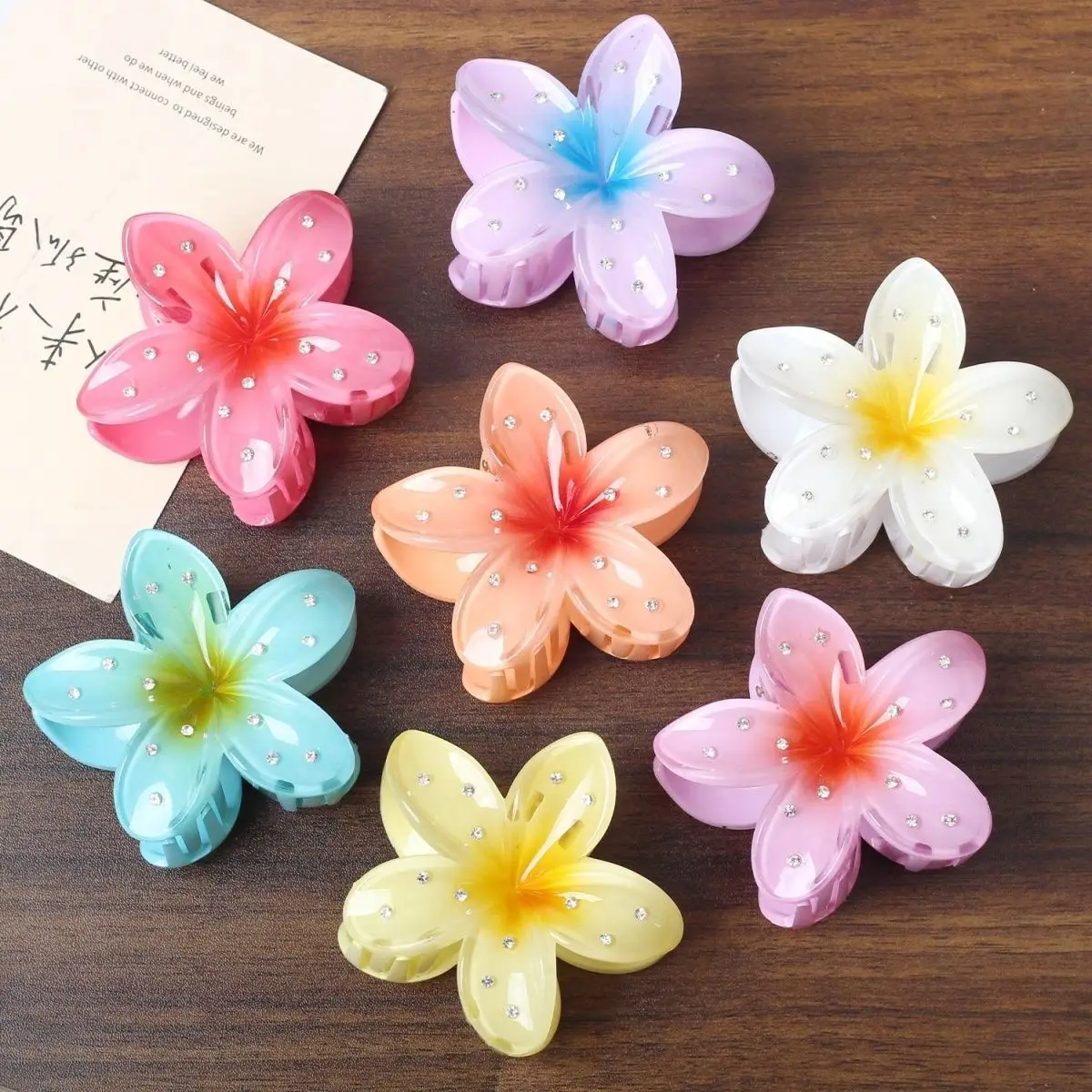 Purple Floral Hair Clips with Crystal Accents - Image 39