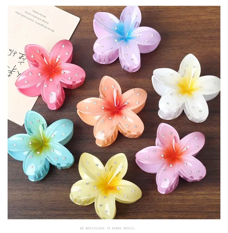 Purple Floral Hair Clips with Crystal Accents — feature 11