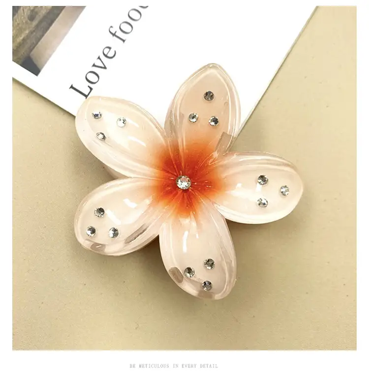 Purple Floral Hair Clips with Crystal Accents — feature 13