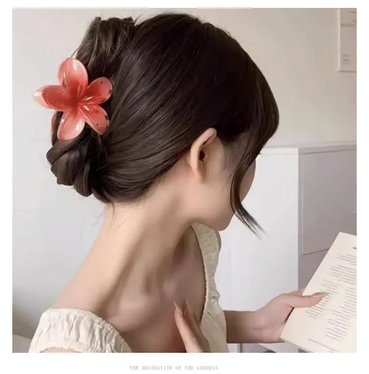 Purple Floral Hair Clips with Crystal Accents — feature 9
