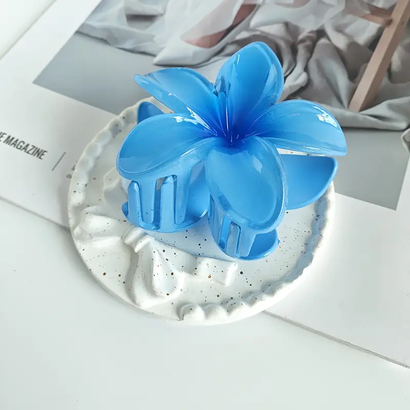Purple Floral Hair Clips with Crystal Accents - Image 14
