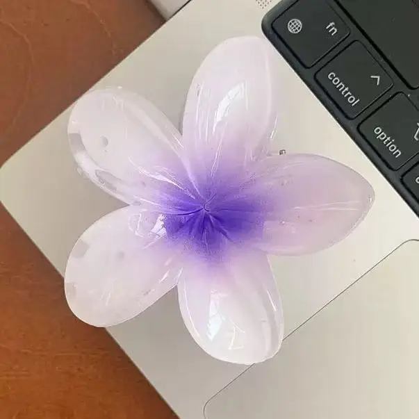 Purple Floral Hair Clips with Crystal Accents - Image 16