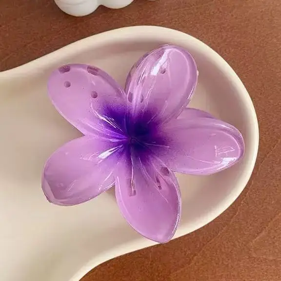 Purple Floral Hair Clips with Crystal Accents - Image 19