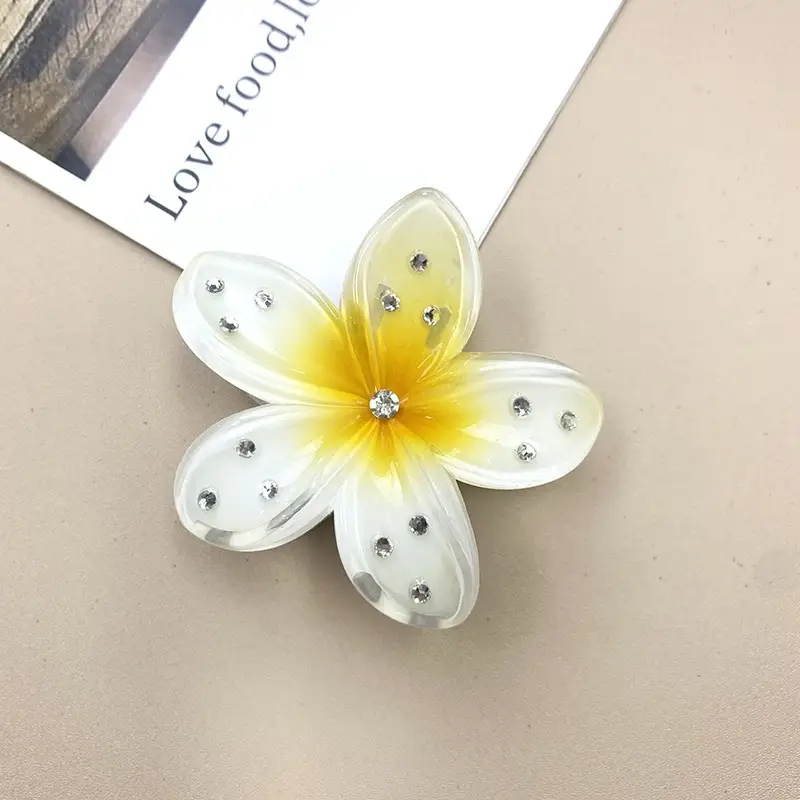 Purple Floral Hair Clips with Crystal Accents - Image 2
